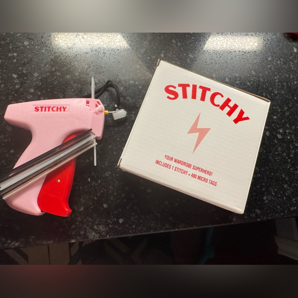 Stitchy used a few times still in the box includes clear white black fasteners